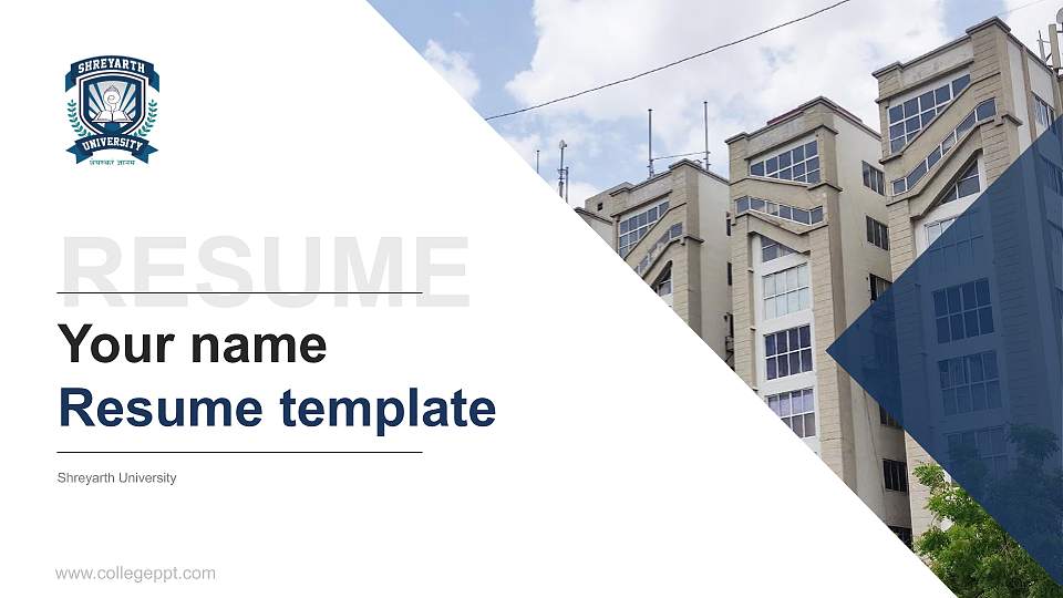 Shreyarth University Resume PPT Template16:9 ratio PPT effect preview image