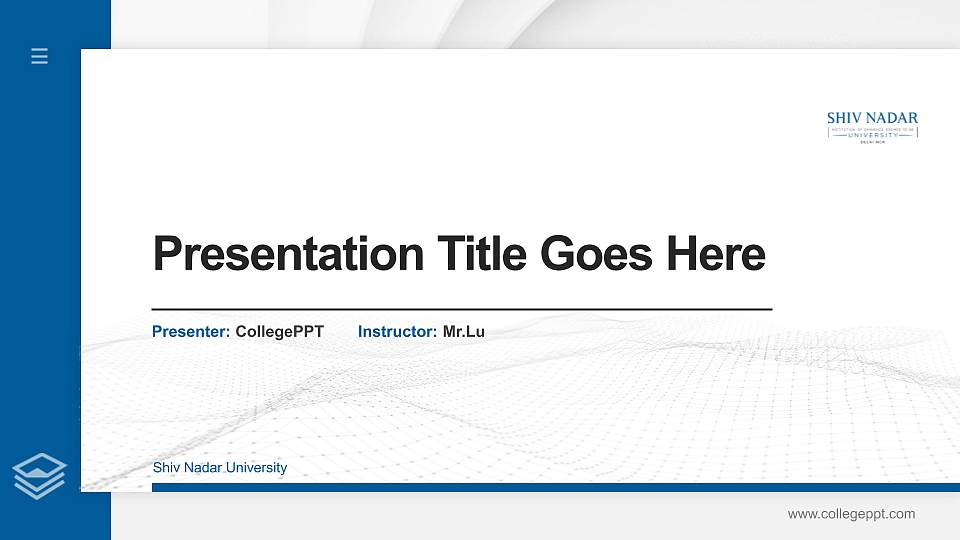 Shiv Nadar University Thesis Proposal/Graduation Defense PPT Template16:9 ratio PPT effect preview image
