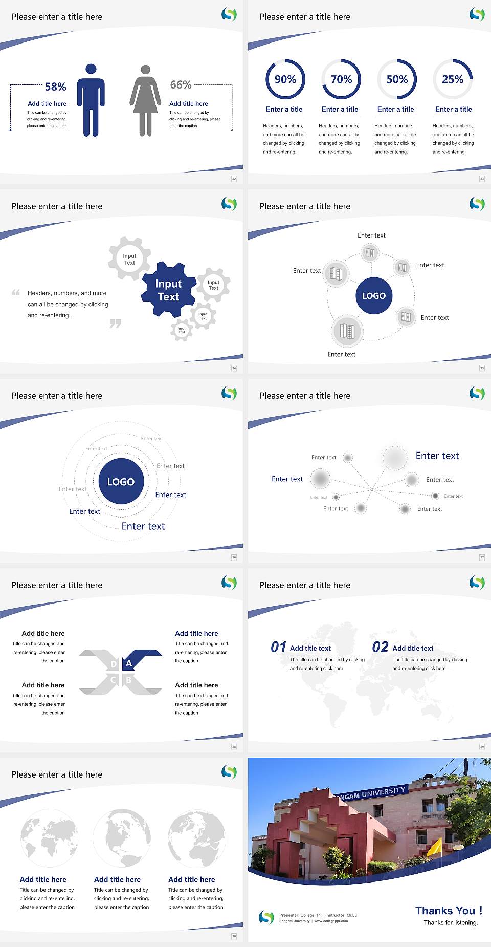 Sangam University Course/Courseware Creation PPT Template4:3 ratio PPT effect preview image4