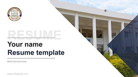Radha Govind University Resume PPT Template