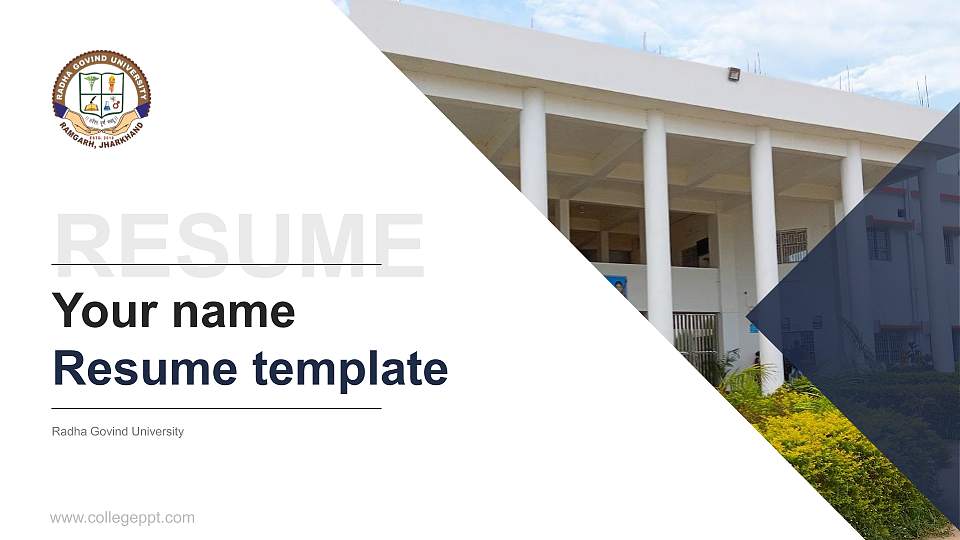 Radha Govind University Resume PPT Template16:9 ratio PPT effect preview image