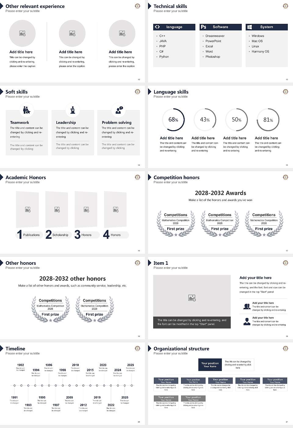 Radha Govind University Resume PPT Template16:9 ratio PPT effect preview image3
