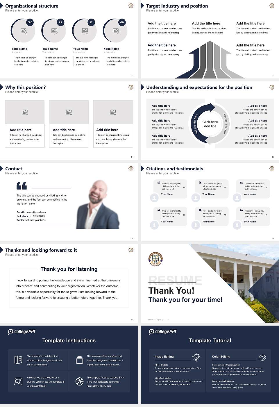 Radha Govind University Resume PPT Template16:9 ratio PPT effect preview image4