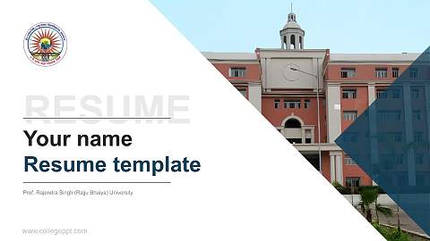 Prof. Rajendra Singh (Rajju Bhaiya) University Resume PPT Template