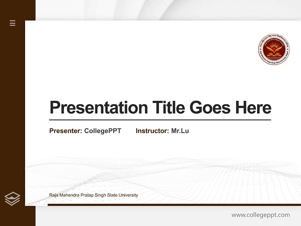 Raja Mahendra Pratap Singh State University Thesis Proposal/Graduation Defense PPT Template4:3 ratio PPT effect preview image5