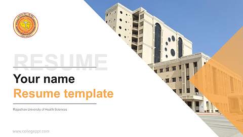 Rajasthan University of Health Sciences Resume PPT Template