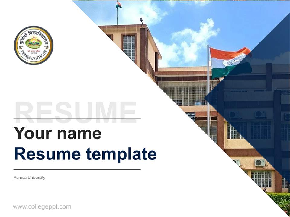 Purnea University Resume PPT Template4:3 ratio PPT effect preview image5