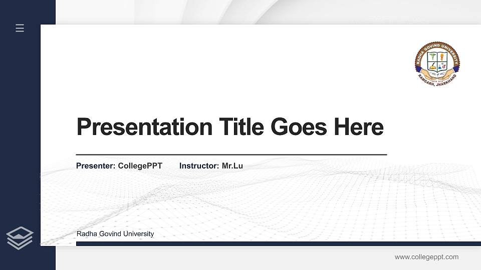 Radha Govind University Thesis Proposal/Graduation Defense PPT Template16:9 ratio PPT effect preview image