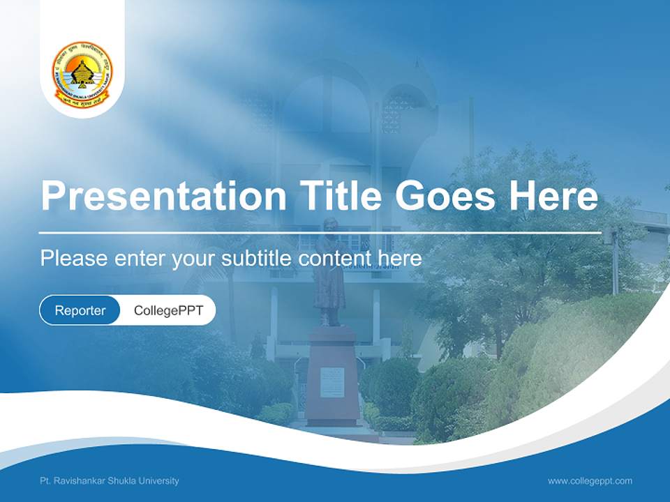 Pt. Ravishankar Shukla University Lecture Sharing and Networking Event PPT Template4:3 ratio PPT effect preview image4