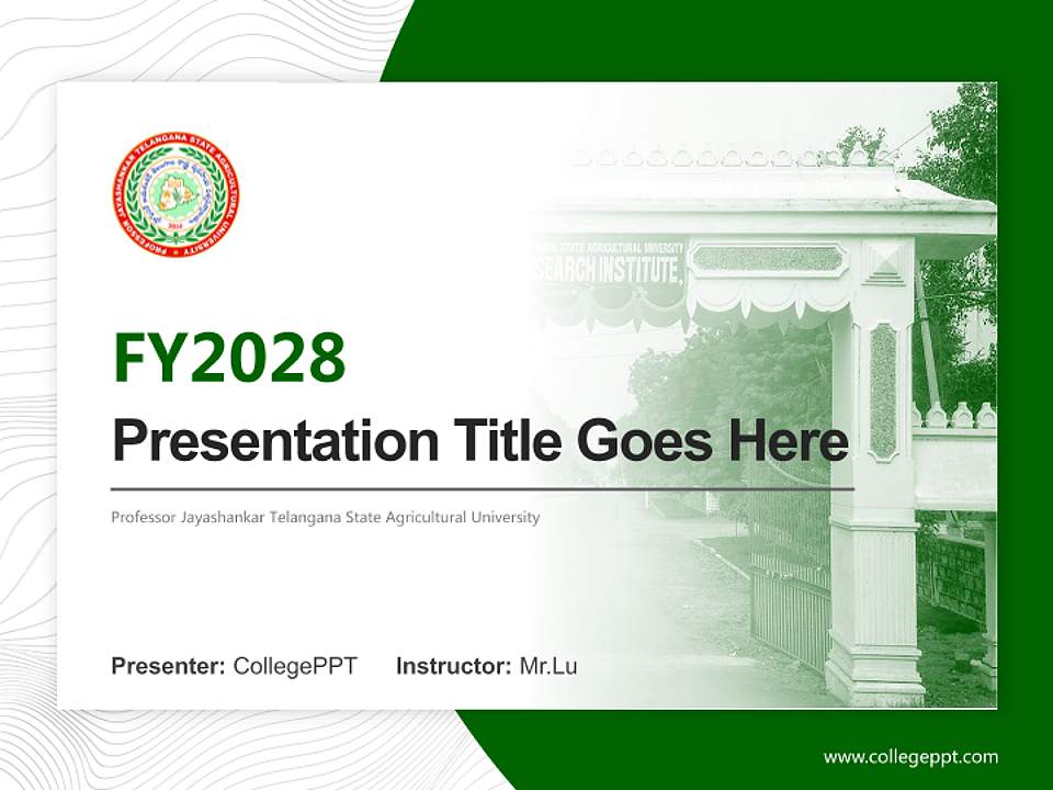 Professor Jayashankar Telangana State Agricultural University Academic Presentation/Research Findings Report PPT Template4:3 ratio PPT effect preview image5