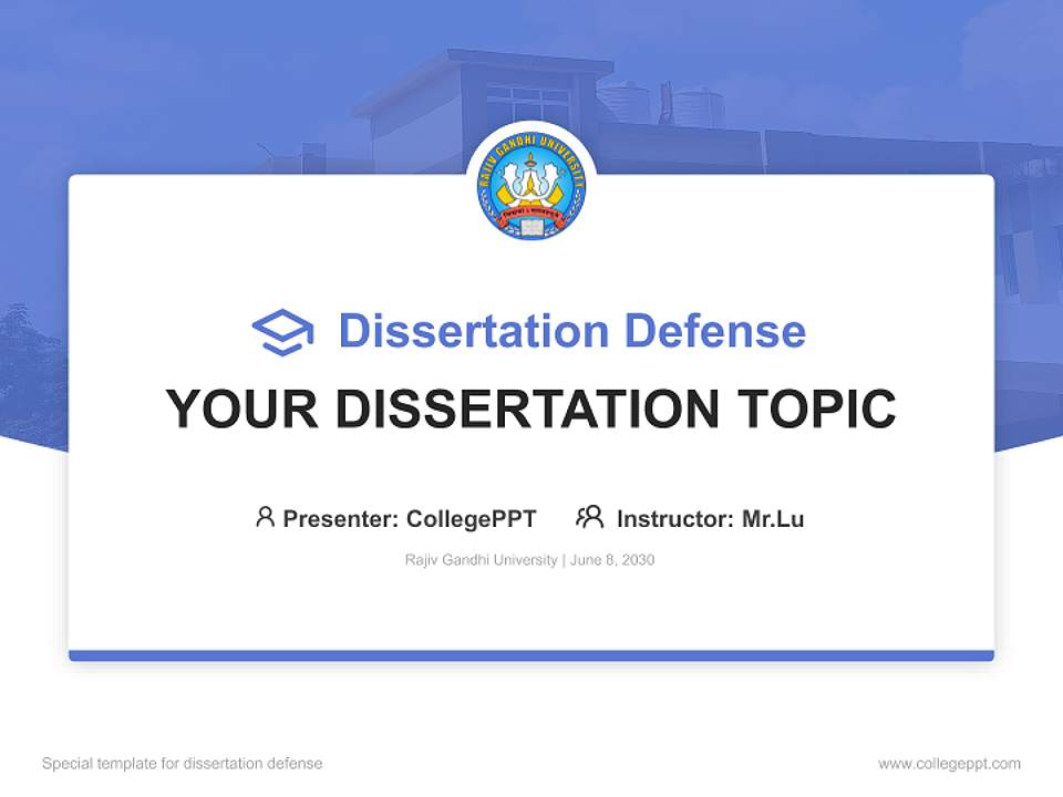 Rajiv Gandhi University Graduation Thesis Defense PPT Template4:3 ratio PPT effect preview image7