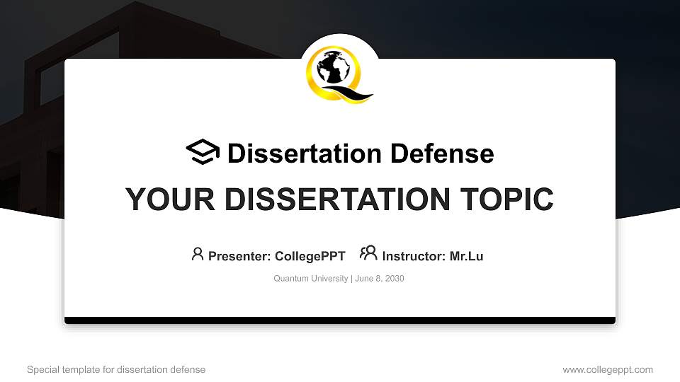 Quantum University Graduation Thesis Defense PPT Template16:9 ratio PPT effect preview image
