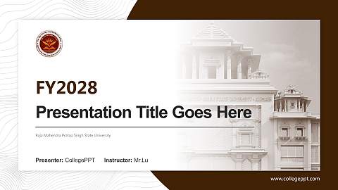 Raja Mahendra Pratap Singh State University Academic Presentation/Research Findings Report PPT Template