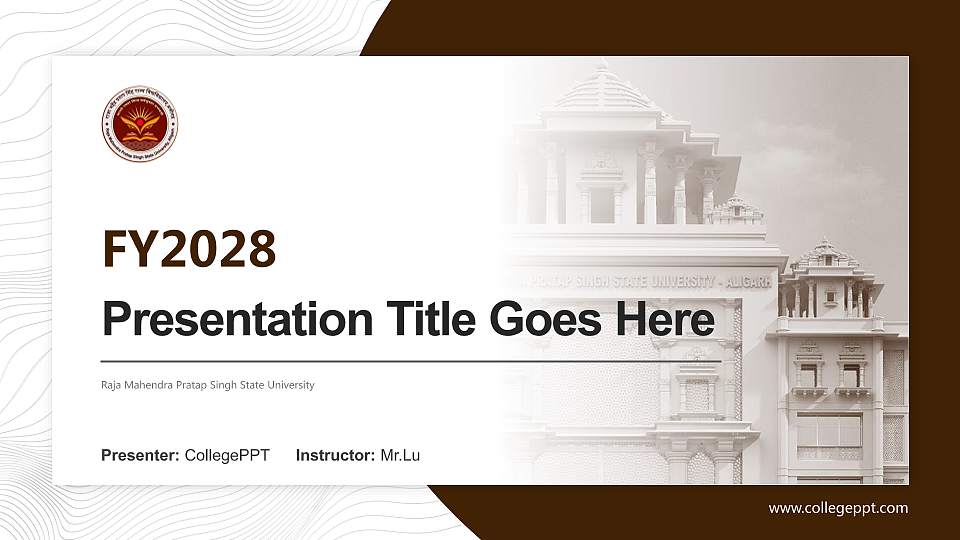 Raja Mahendra Pratap Singh State University Academic Presentation/Research Findings Report PPT Template16:9 ratio PPT effect preview image