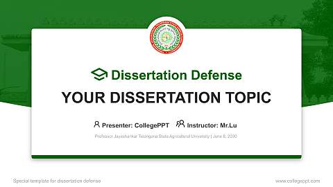 Professor Jayashankar Telangana State Agricultural University Graduation Thesis Defense PPT Template