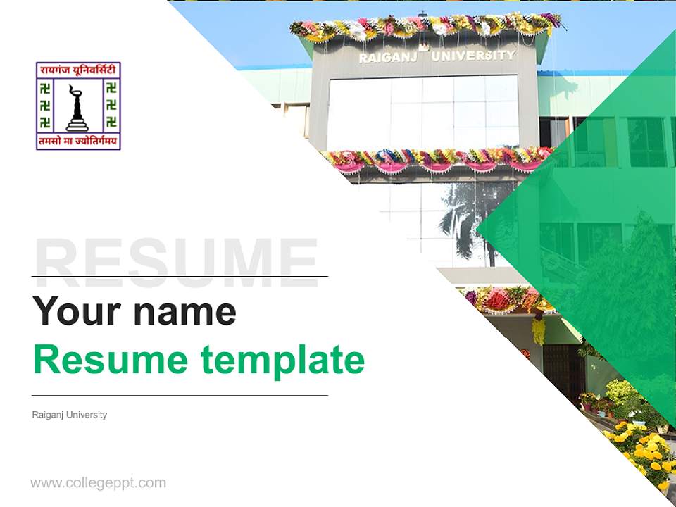 Raiganj University Resume PPT Template4:3 ratio PPT effect preview image5