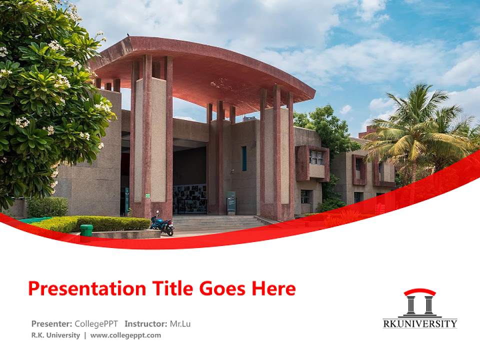 R.K. University Course/Courseware Creation PPT Template4:3 ratio PPT effect preview image5