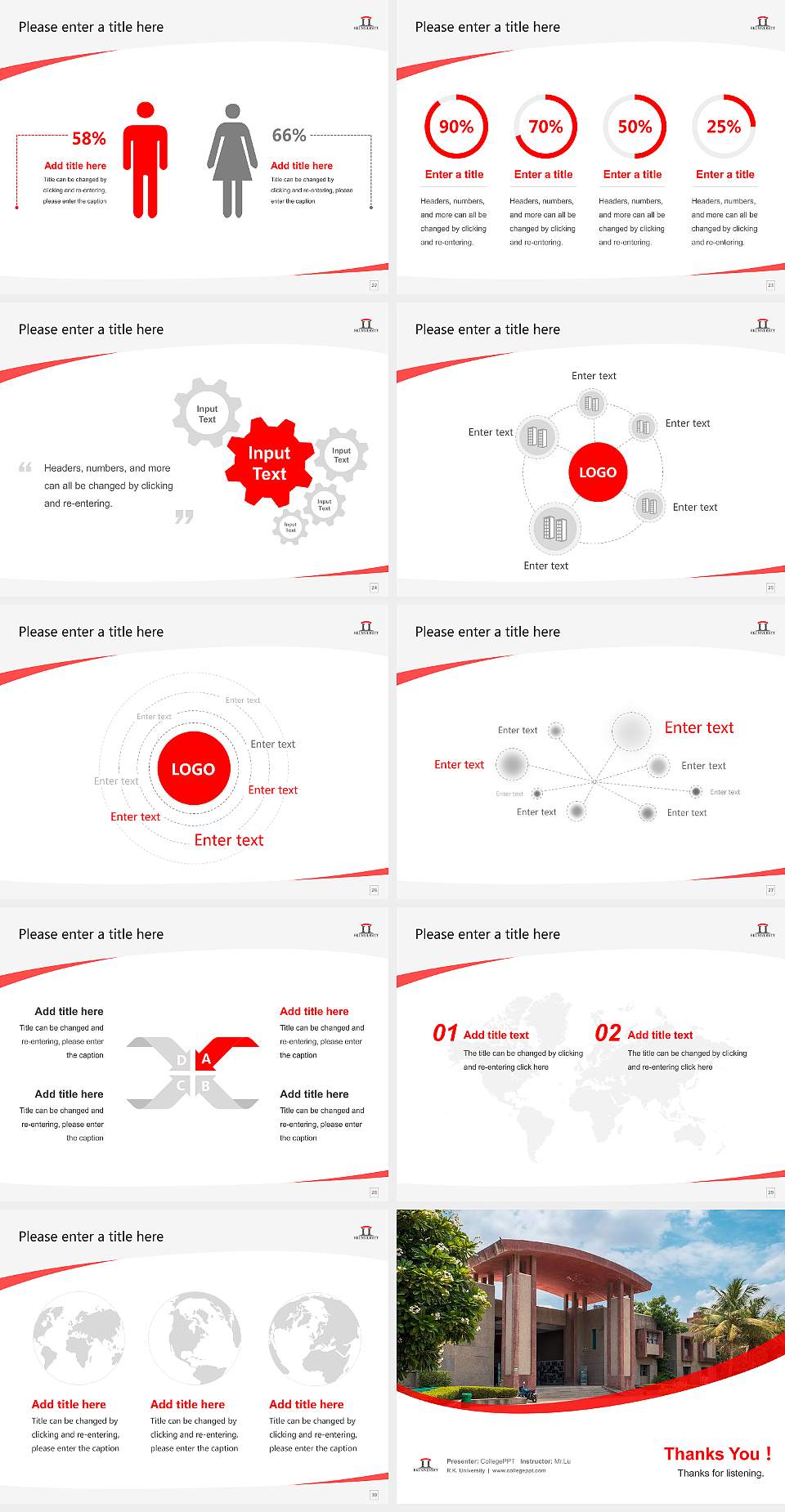 R.K. University Course/Courseware Creation PPT Template4:3 ratio PPT effect preview image4