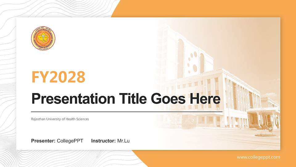 Rajasthan University of Health Sciences Academic Presentation/Research Findings Report PPT Template16:9 ratio PPT effect preview image