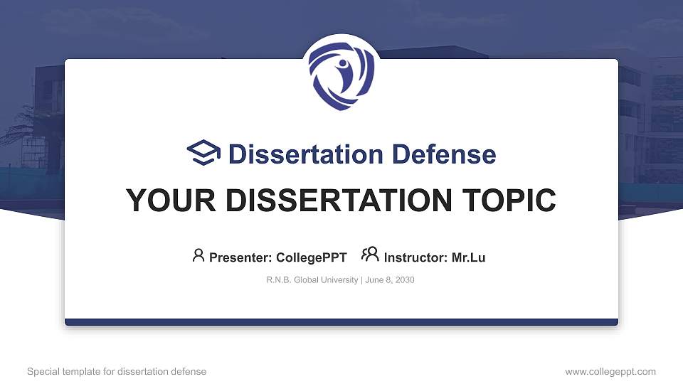 R.N.B. Global University Graduation Thesis Defense PPT Template16:9 ratio PPT effect preview image