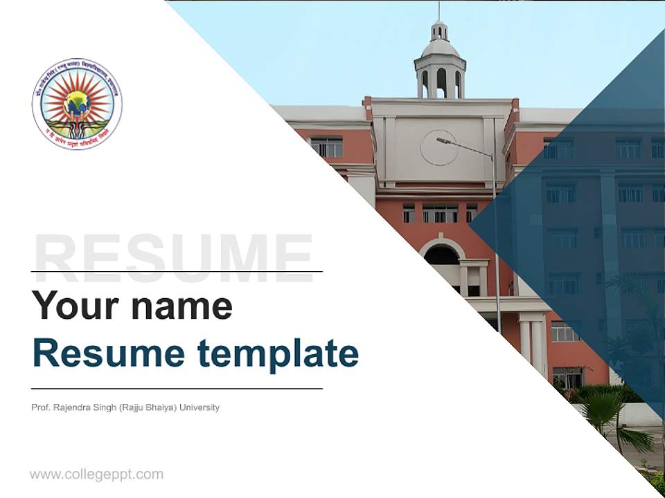 Prof. Rajendra Singh (Rajju Bhaiya) University Resume PPT Template4:3 ratio PPT effect preview image5