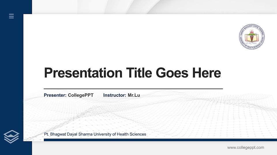 Pt. Bhagwat Dayal Sharma University of Health Sciences Thesis Proposal/Graduation Defense PPT Template16:9 ratio PPT effect preview image