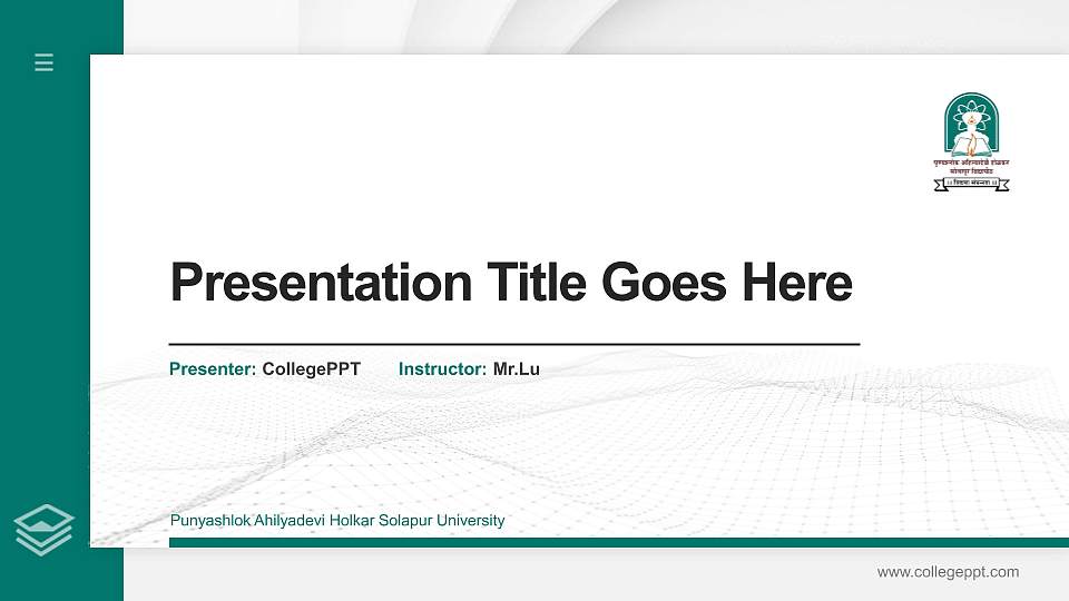 Punyashlok Ahilyadevi Holkar Solapur University Thesis Proposal/Graduation Defense PPT Template16:9 ratio PPT effect preview image