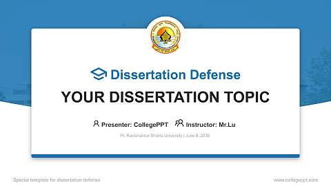 Pt. Ravishankar Shukla University Graduation Thesis Defense PPT Template