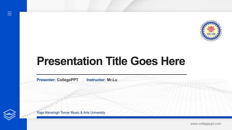 Raja Mansingh Tomar Music & Arts University Thesis Proposal/Graduation Defense PPT Template16:9 ratio PPT effect preview image