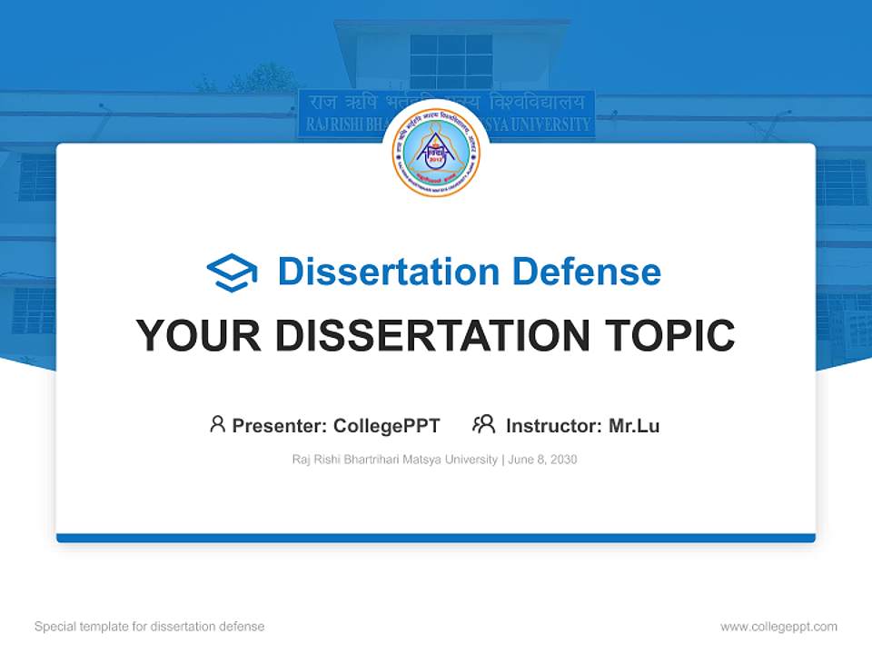 Raj Rishi Bhartrihari Matsya University Graduation Thesis Defense PPT Template4:3 ratio PPT effect preview image7