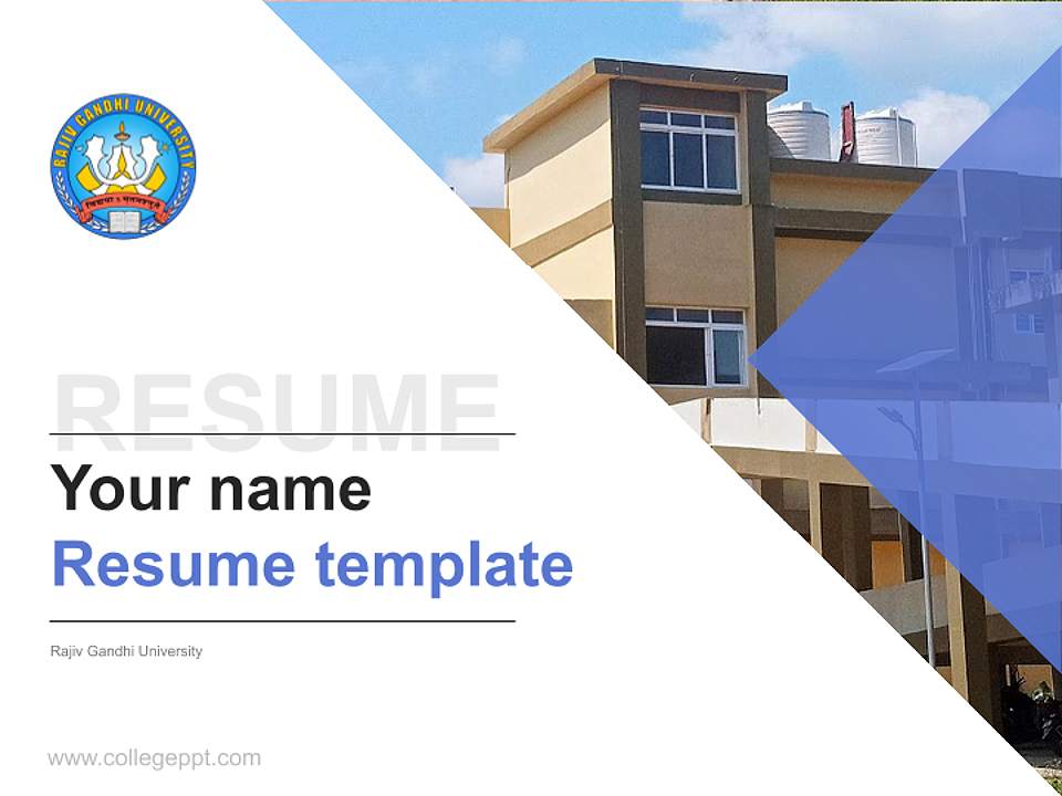Rajiv Gandhi University Resume PPT Template4:3 ratio PPT effect preview image5