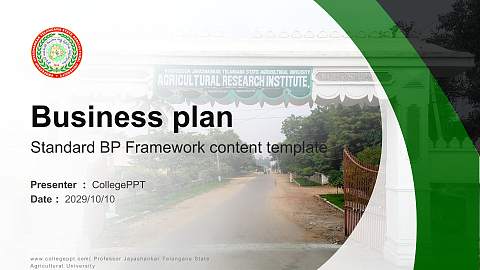 Professor Jayashankar Telangana State Agricultural University Competition/Entrepreneurship Contest PPT Template