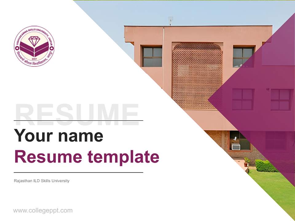 Rajasthan ILD Skills University Resume PPT Template4:3 ratio PPT effect preview image5