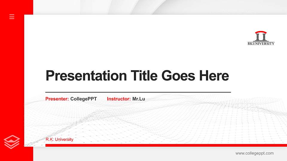 R.K. University Thesis Proposal/Graduation Defense PPT Template16:9 ratio PPT effect preview image