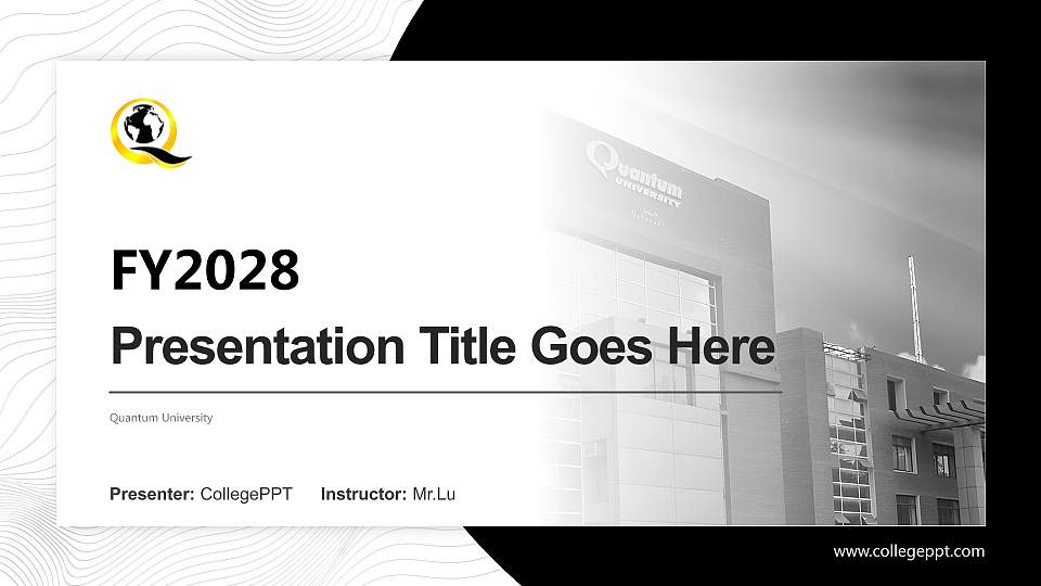 Quantum University Academic Presentation/Research Findings Report PPT Template16:9 ratio PPT effect preview image