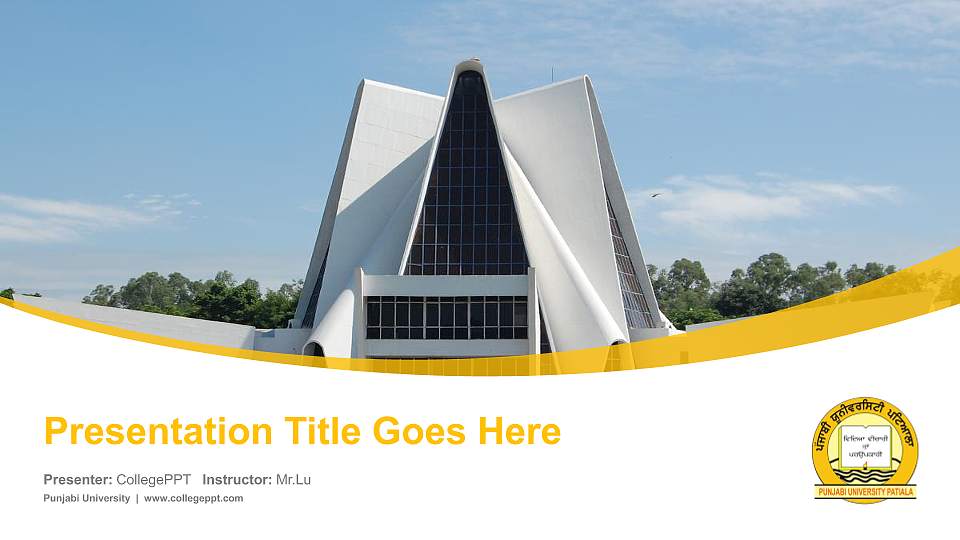 Punjabi University Course/Courseware Creation PPT Template16:9 ratio PPT effect preview image