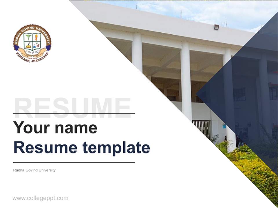 Radha Govind University Resume PPT Template4:3 ratio PPT effect preview image5