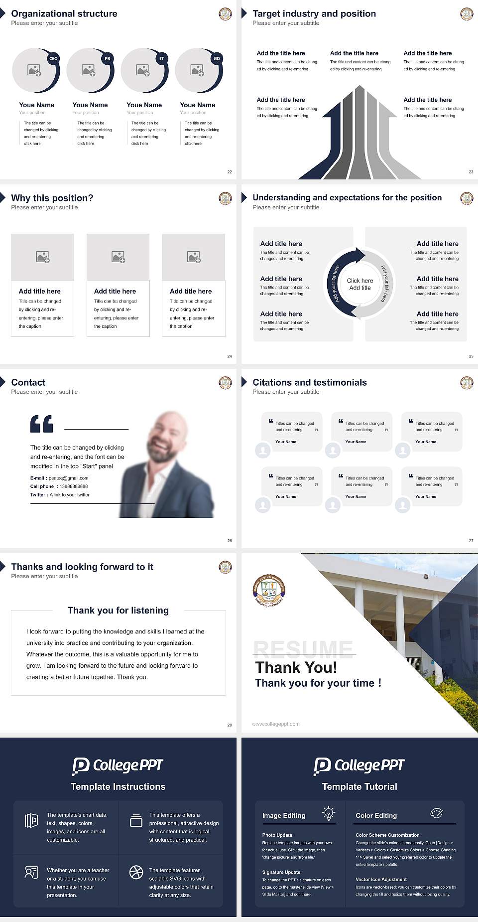 Radha Govind University Resume PPT Template4:3 ratio PPT effect preview image4