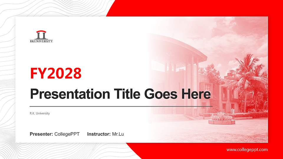 R.K. University Academic Presentation/Research Findings Report PPT Template16:9 ratio PPT effect preview image