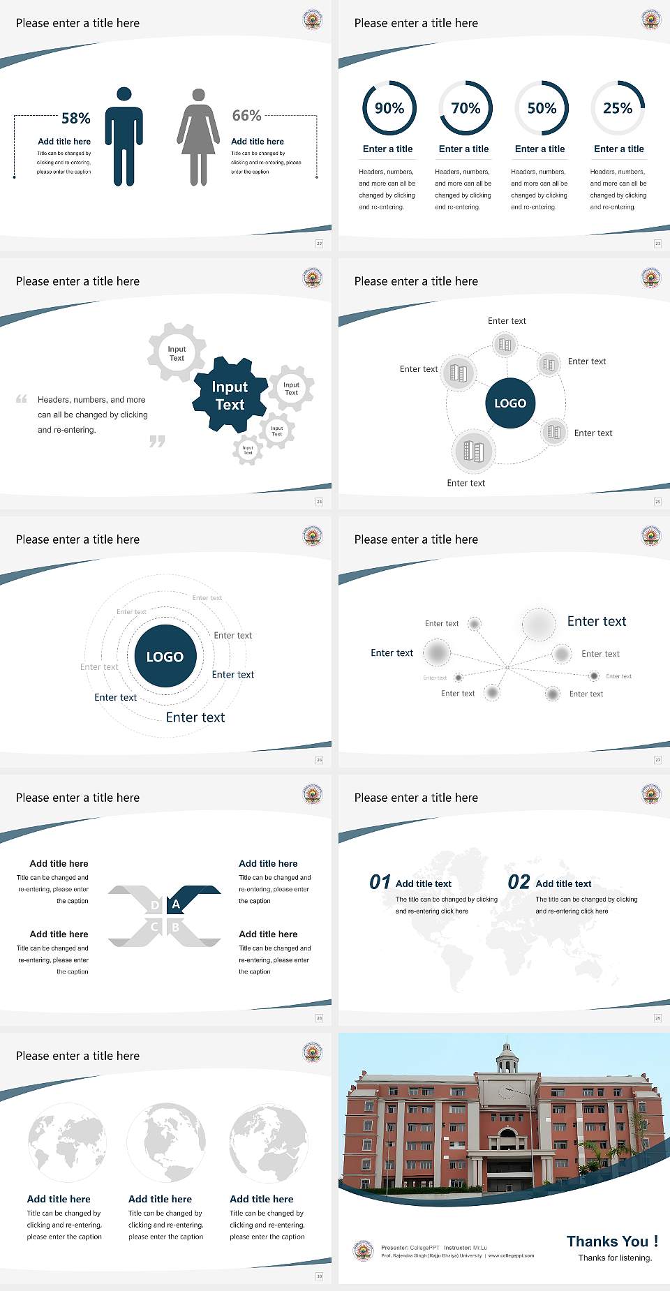 Prof. Rajendra Singh (Rajju Bhaiya) University Course/Courseware Creation PPT Template4:3 ratio PPT effect preview image4