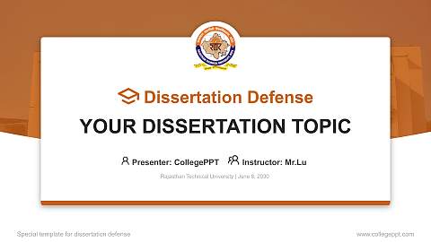 Rajasthan Technical University Graduation Thesis Defense PPT Template