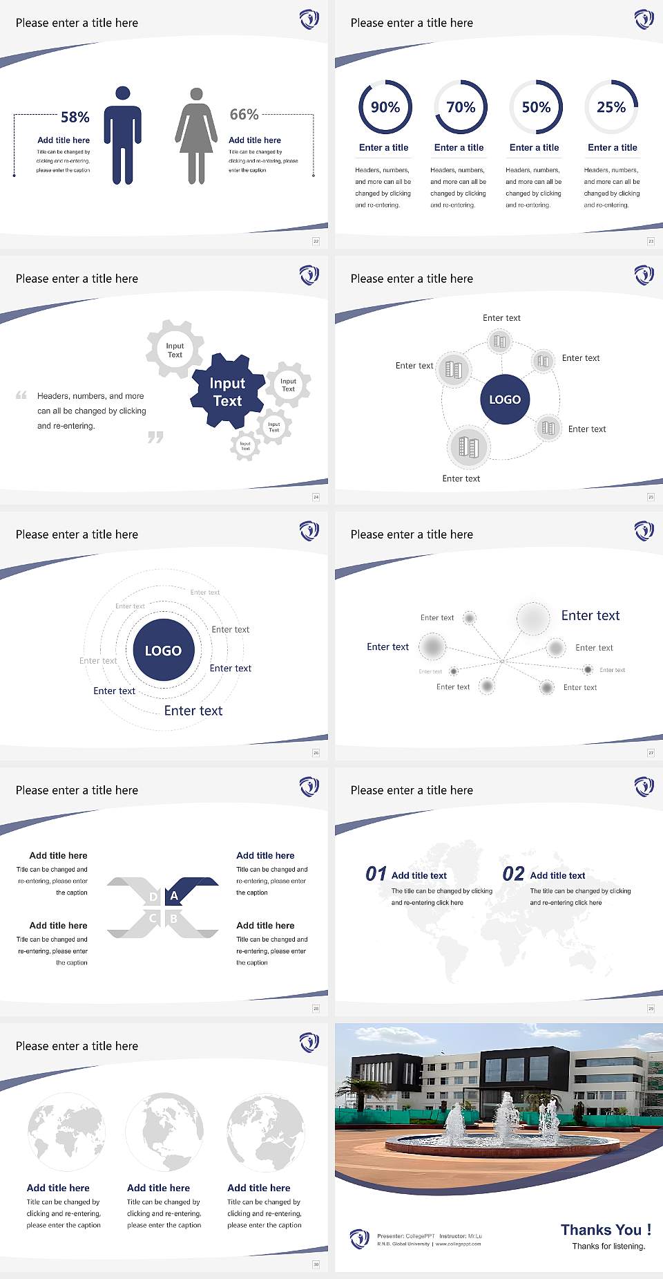 R.N.B. Global University Course/Courseware Creation PPT Template4:3 ratio PPT effect preview image4