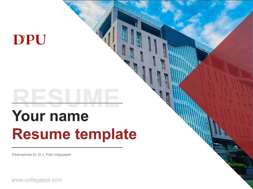 Padmashree Dr. D.Y. Patil Vidyapeeth Resume PPT Template4:3 ratio PPT effect preview image5