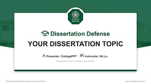 Raja Shankar Shah University Graduation Thesis Defense PPT Template