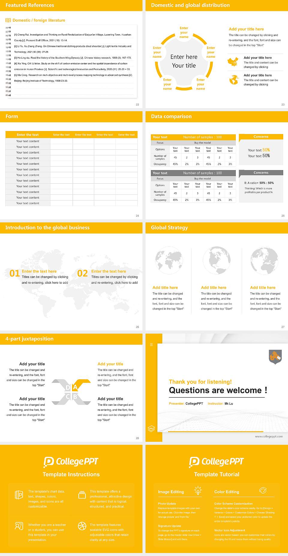 Raffles University Thesis Proposal/Graduation Defense PPT Template4:3 ratio PPT effect preview image4