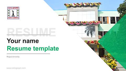 Raiganj University Resume PPT Template