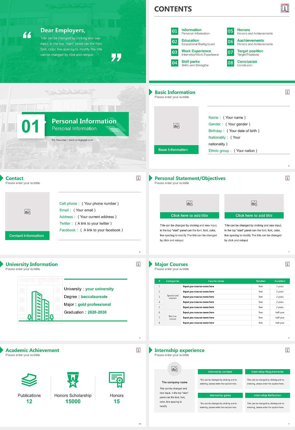 Raiganj University Resume PPT Template16:9 ratio PPT effect preview image2