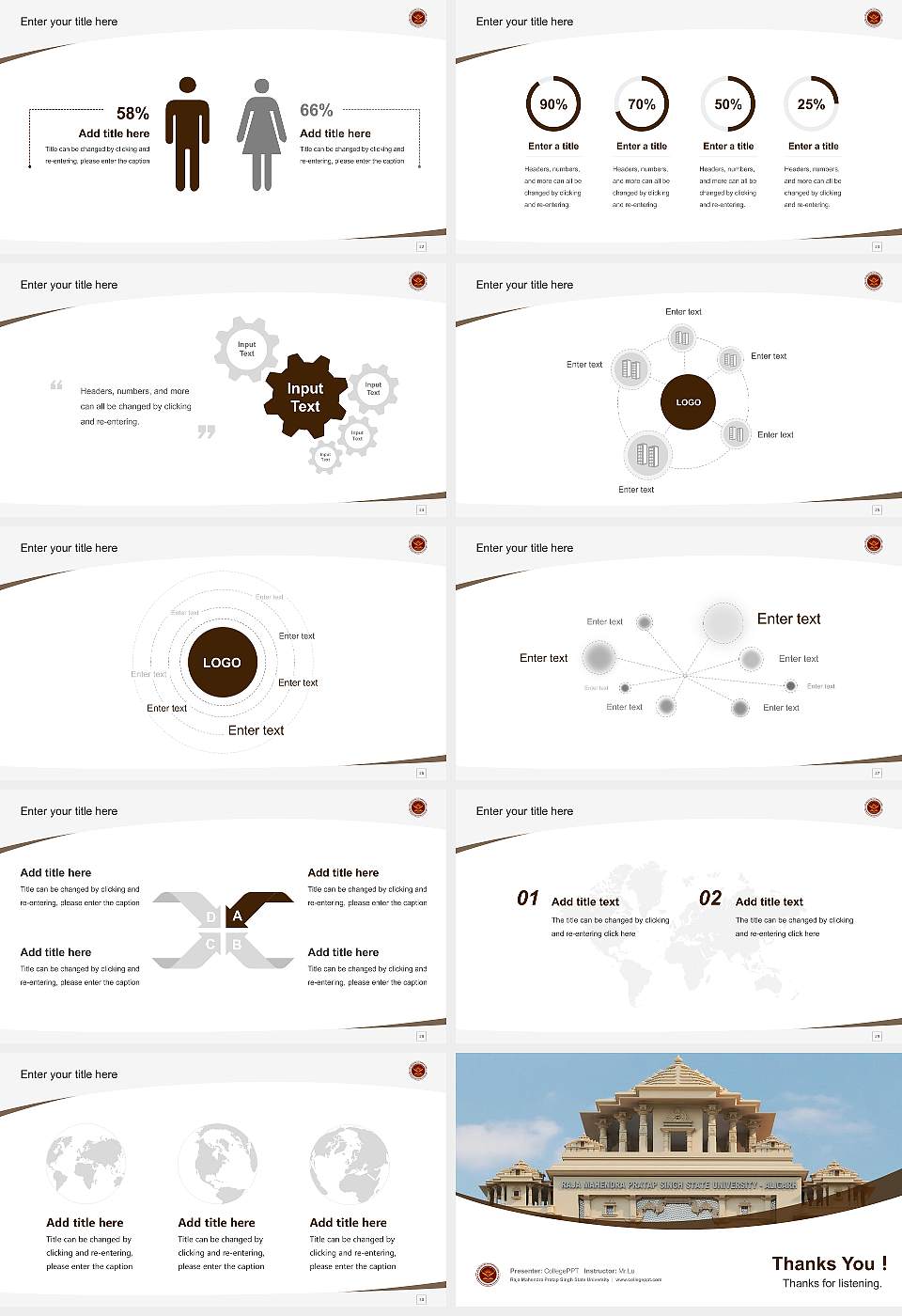 Raja Mahendra Pratap Singh State University Course/Courseware Creation PPT Template16:9 ratio PPT effect preview image4