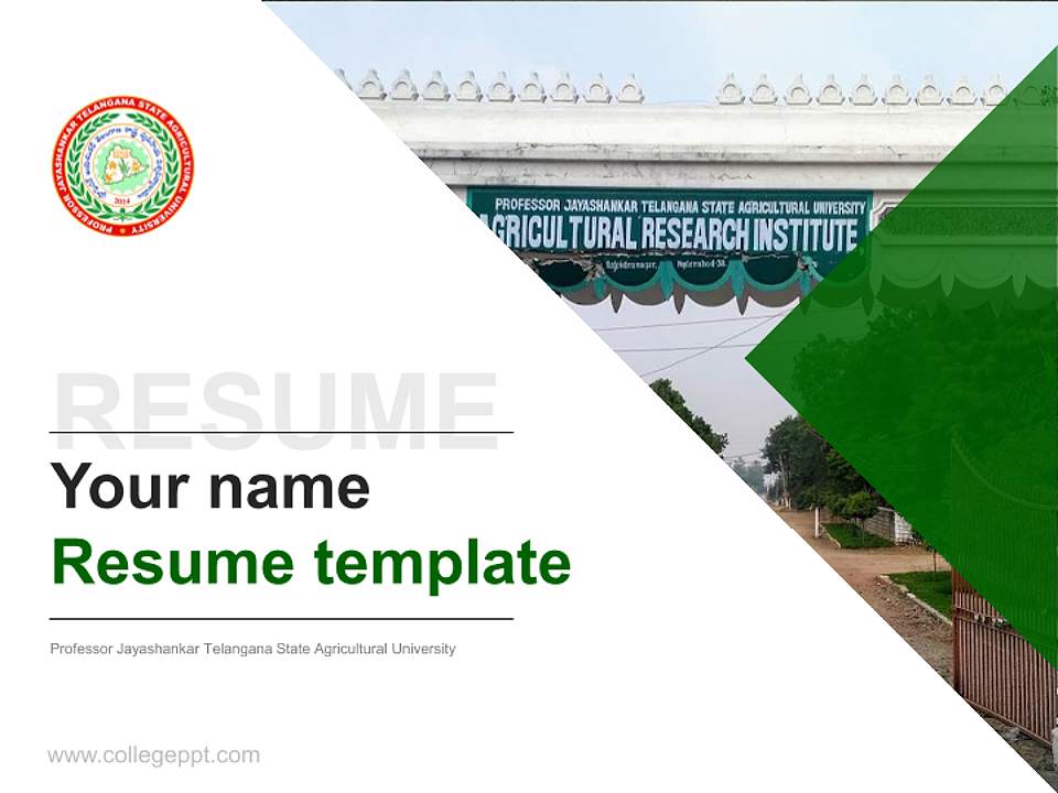 Professor Jayashankar Telangana State Agricultural University Resume PPT Template4:3 ratio PPT effect preview image5