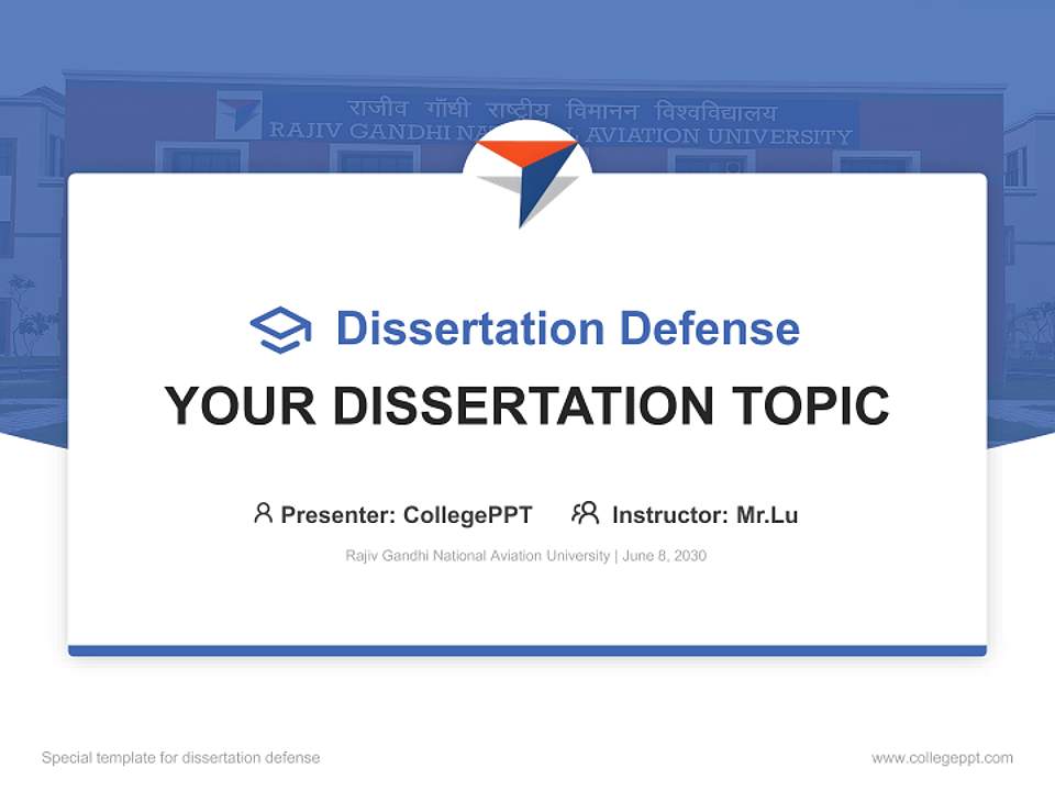 Rajiv Gandhi National Aviation University Graduation Thesis Defense PPT Template4:3 ratio PPT effect preview image7